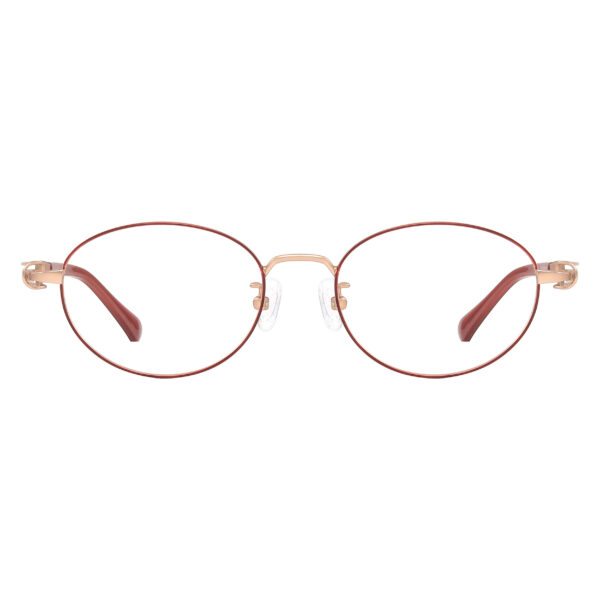 Delphine Oval Prescription Glasses – Red/Rose Gold